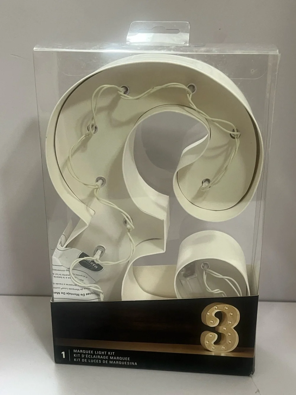 Heidi Swapp Marquee Light Kit Number 3 White Light-Up Decor